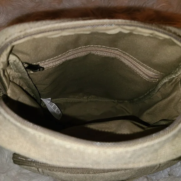 TRP0370 Troop London Classic Canvas Across Body Bag khaki olive color. - Picture 7 of 10